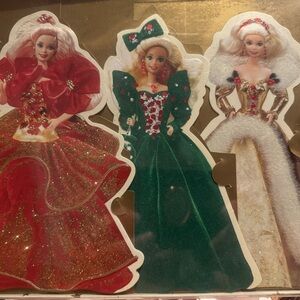 Barbie Displayable Greeting Cards   Three different Hallmark holiday Barbie card